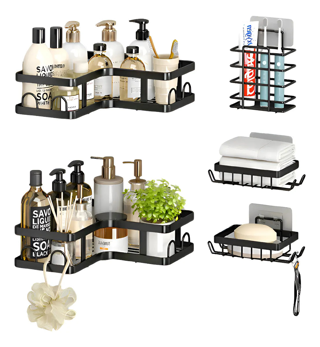 Organizador De Baño 5 Piezas Esquinero